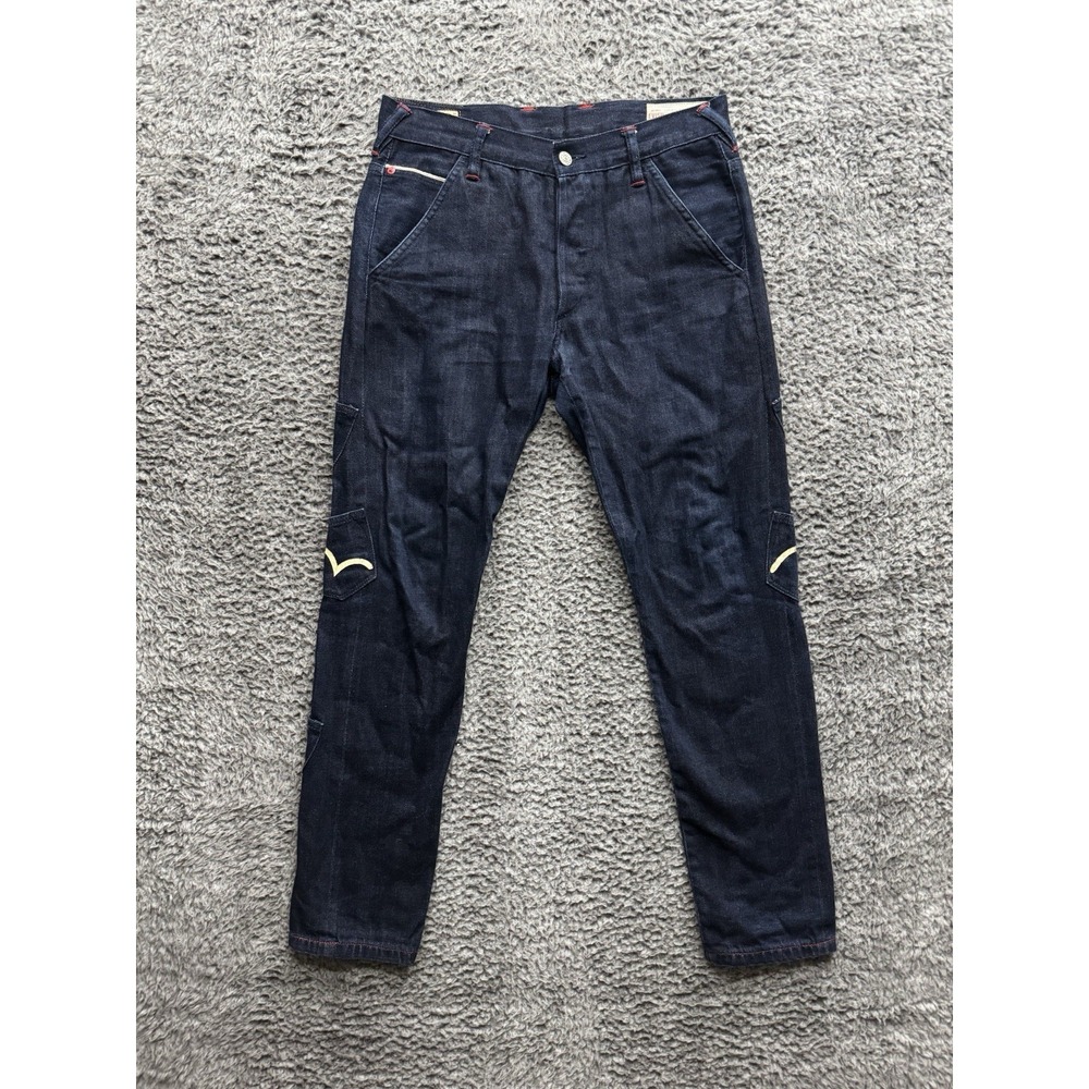 VTG Evisu‎ Men's Denim Skinny Multi Pocket Jeans Size 30x32 Salvedge Denim